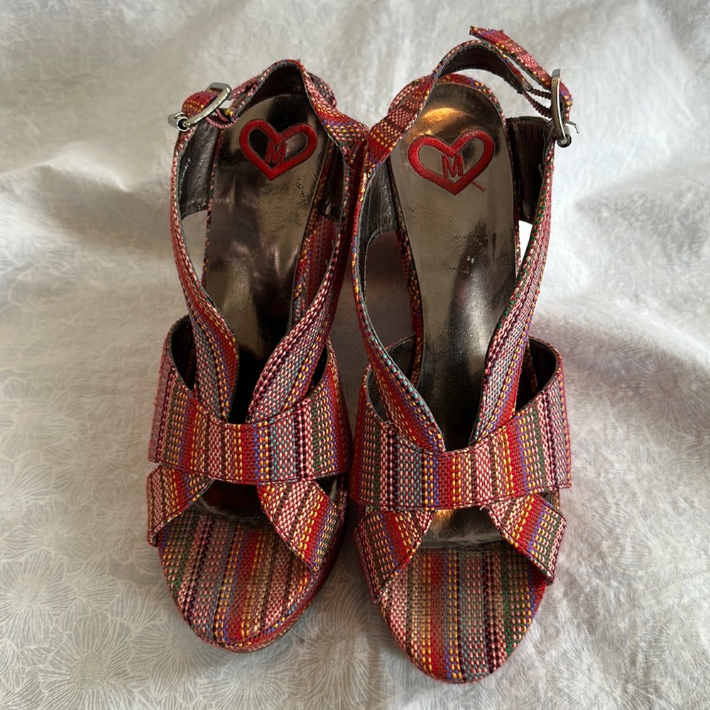 Madeline Red Striped Platform Sandals